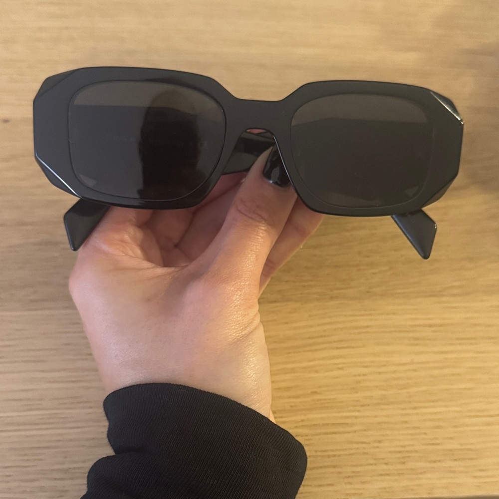 Prada 51mm Rectangular Black Sunglasses - image 1